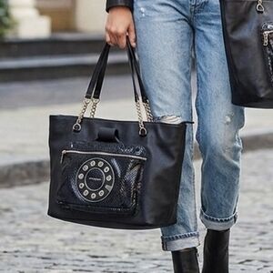 Betsey Johnson Telephone Dial Snake Embossed Tote